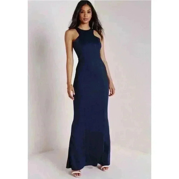NWT Misguided Racer Neck Floor-Length Evening Gown, US 8 - Picture 1 of 15